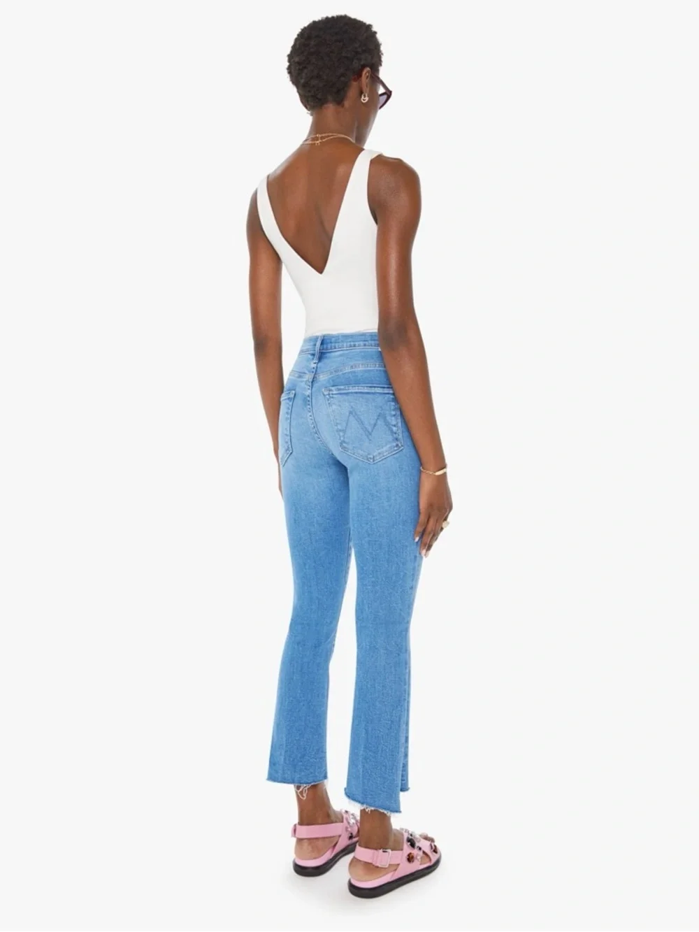 MOTHER The Insider Crop Step Fray Jeans in Out Of The Blue 26 - Picture 2 of 8